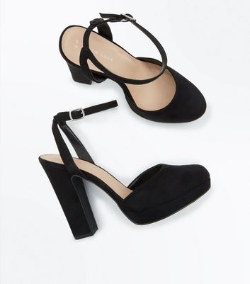 Black suedette two 2025 part platform courts