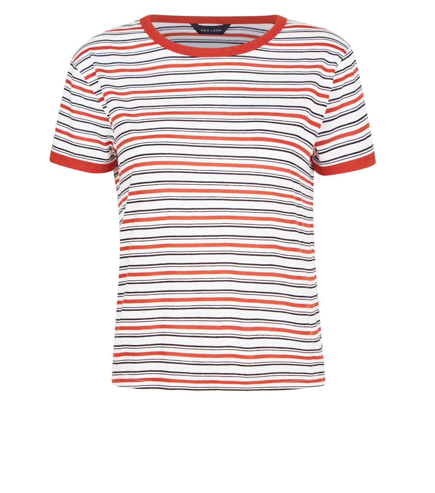 Brown Multi Stripe Ringer T-Shirt  Image 4