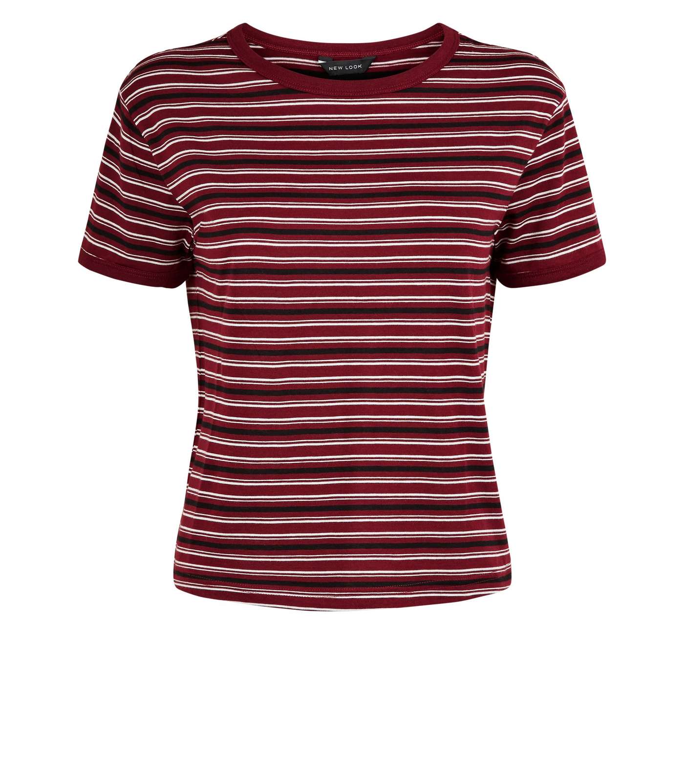 Burgundy Stripe Ringer T-Shirt Image 4