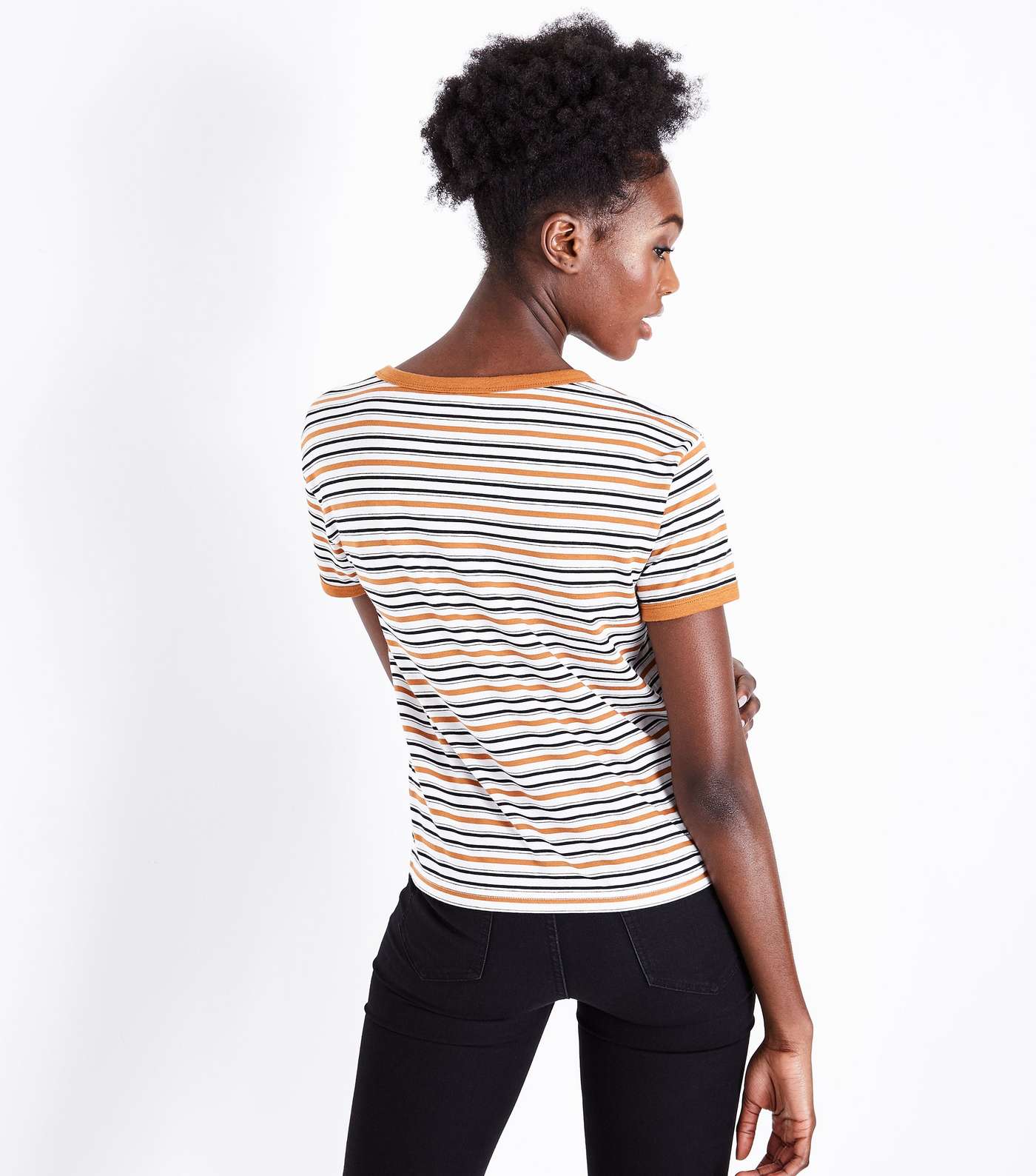 Mustard Stripe Ringer T-Shirt Image 3