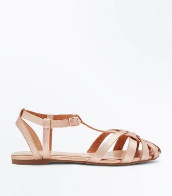 New look rose gold flat sandals on sale