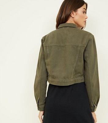 New look khaki denim hot sale jacket