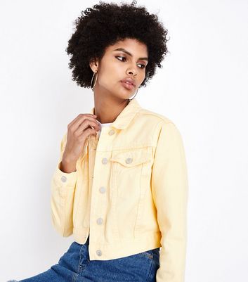 Yellow Cropped Denim Jacket | New Look