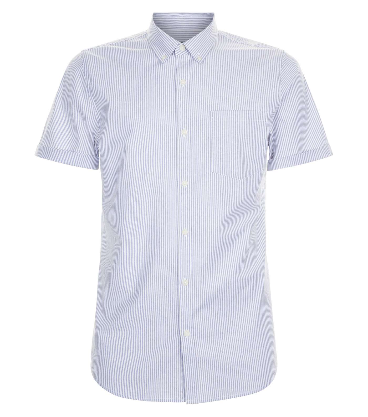 Blue Stripe Muscle Fit Oxford Shirt Image 4