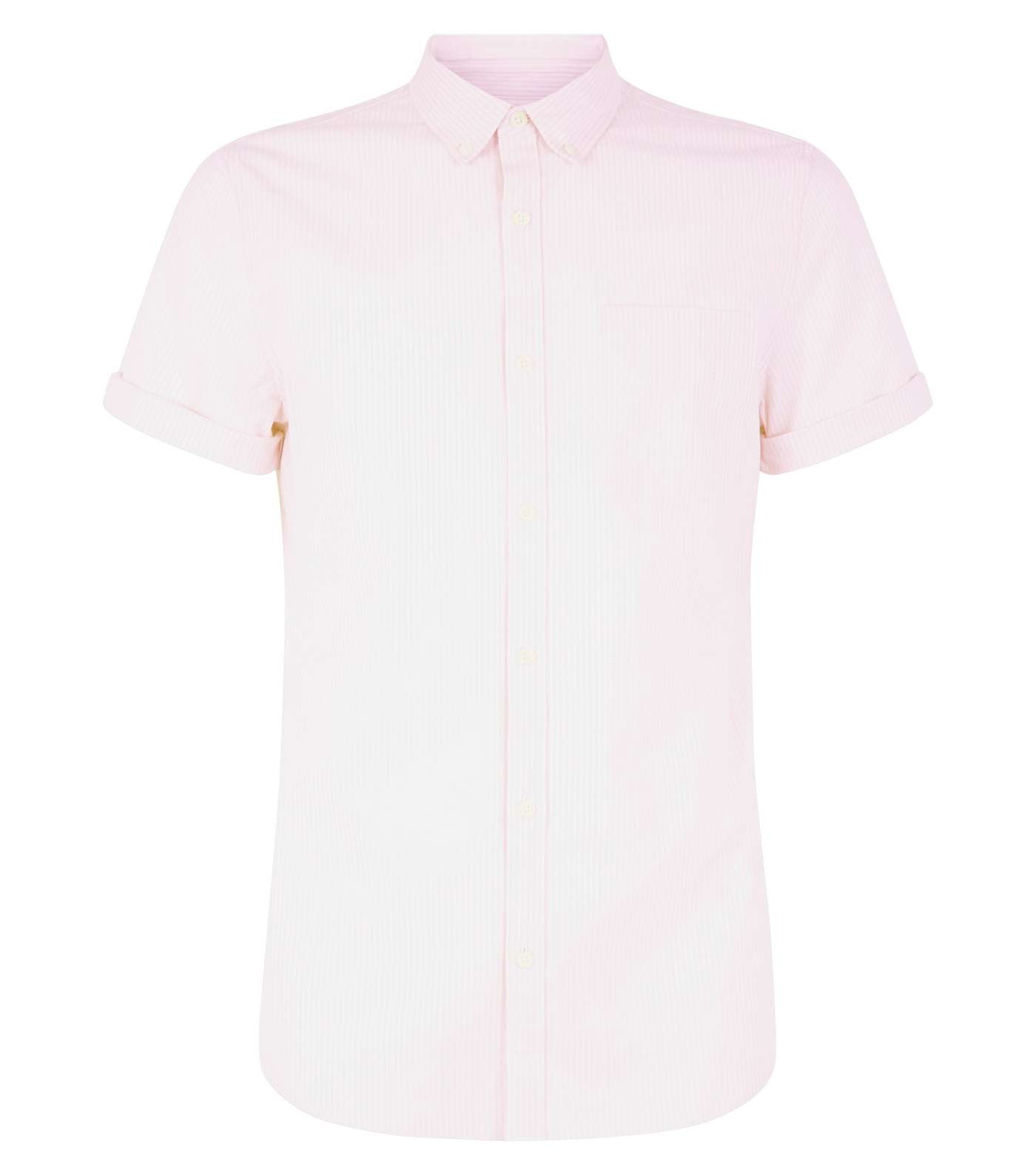 Pink Stripe Muscle Fit Oxford Shirt Image 4