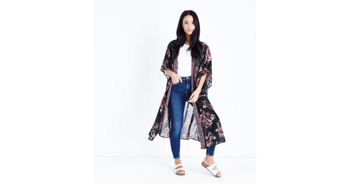 Floral Longline Kimono Set main image 1