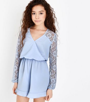 blue lace playsuit