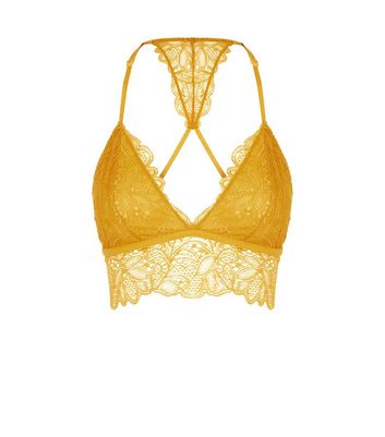 Mustard Yellow Lace Bralette | New Look