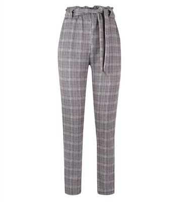 High Waist Paperbag Trouser In Pink Check | J.M.TAIT | SilkFred