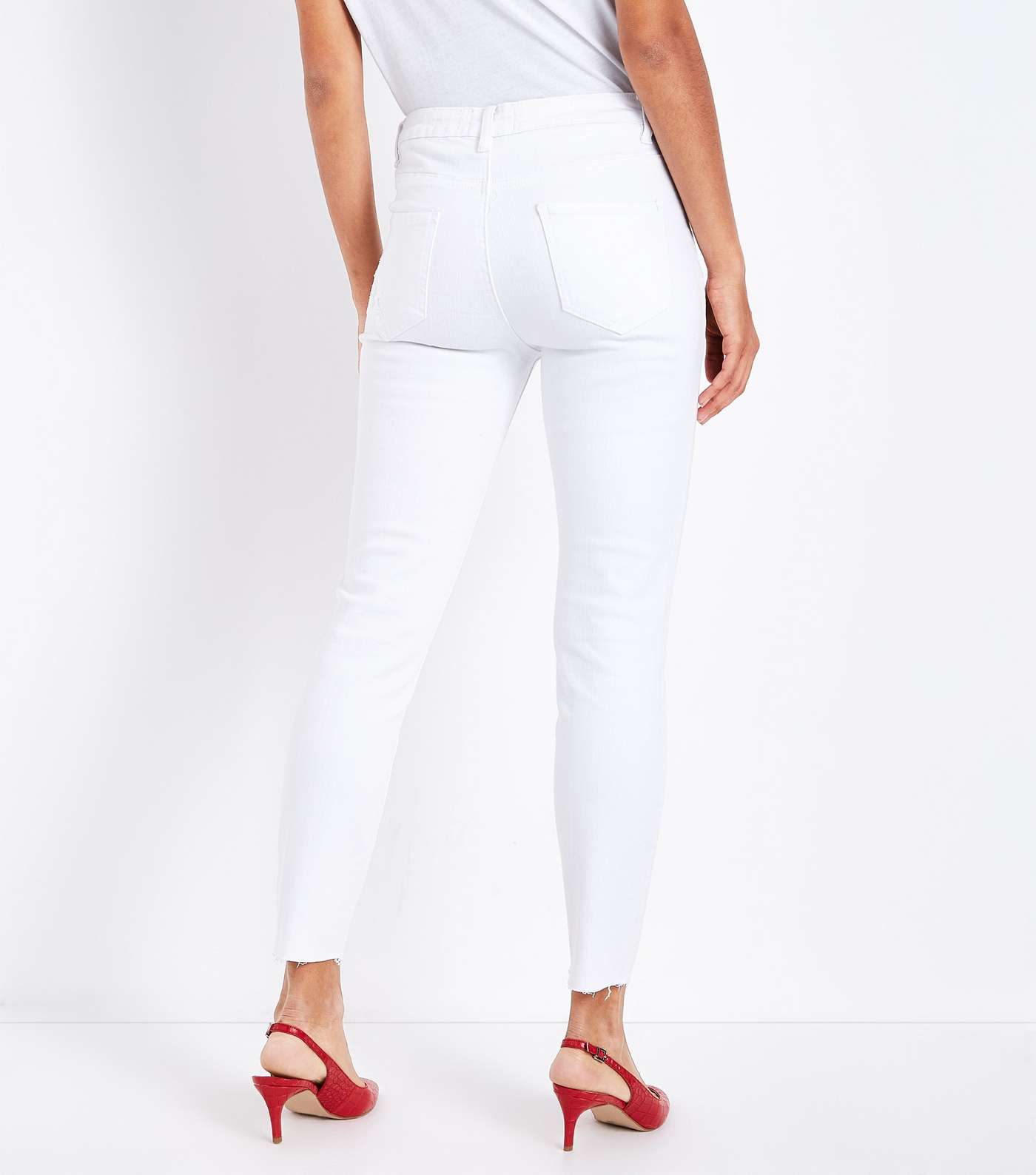 White Ripped Skinny Jenna Jeans Image 3
