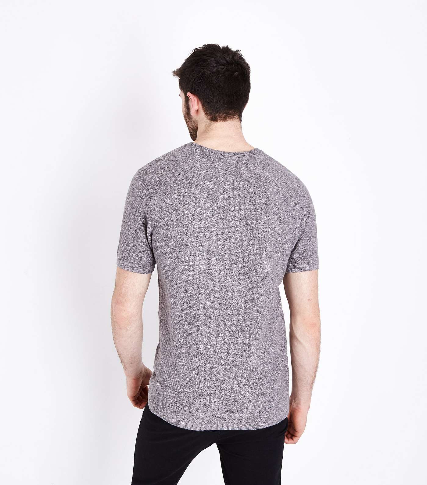 Grey Knit T-Shirt Image 3