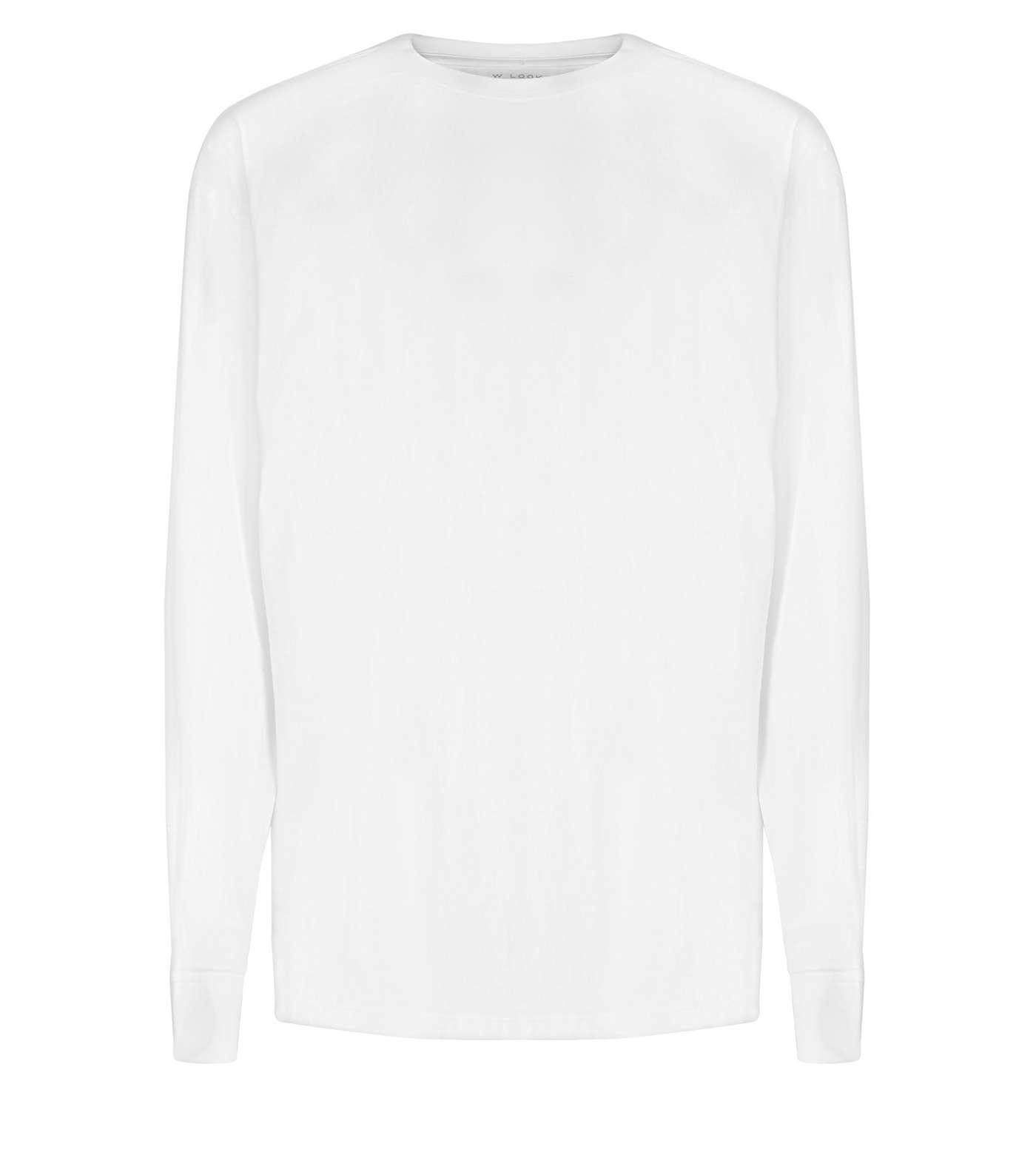 White Cuffed Long Sleeve Oversized T-Shirt Image 4