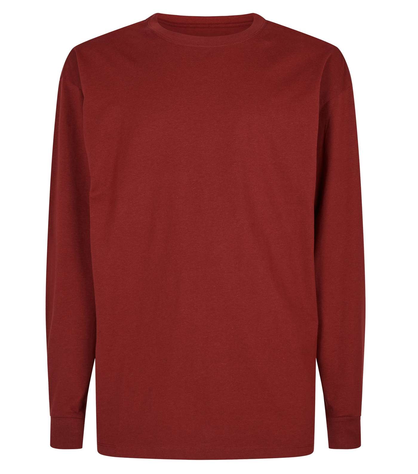 Dark Red Cuffed Long Sleeve T-Shirt Image 4