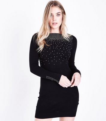 black jumper dress new look