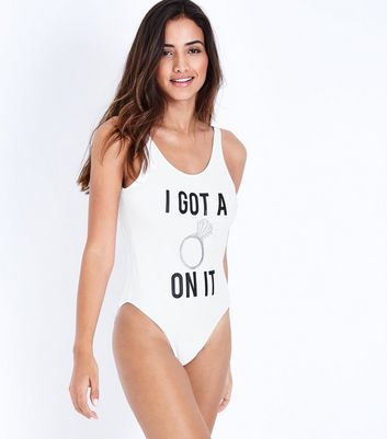 bride slogan swimsuit