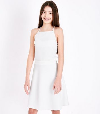 new look white skater dress