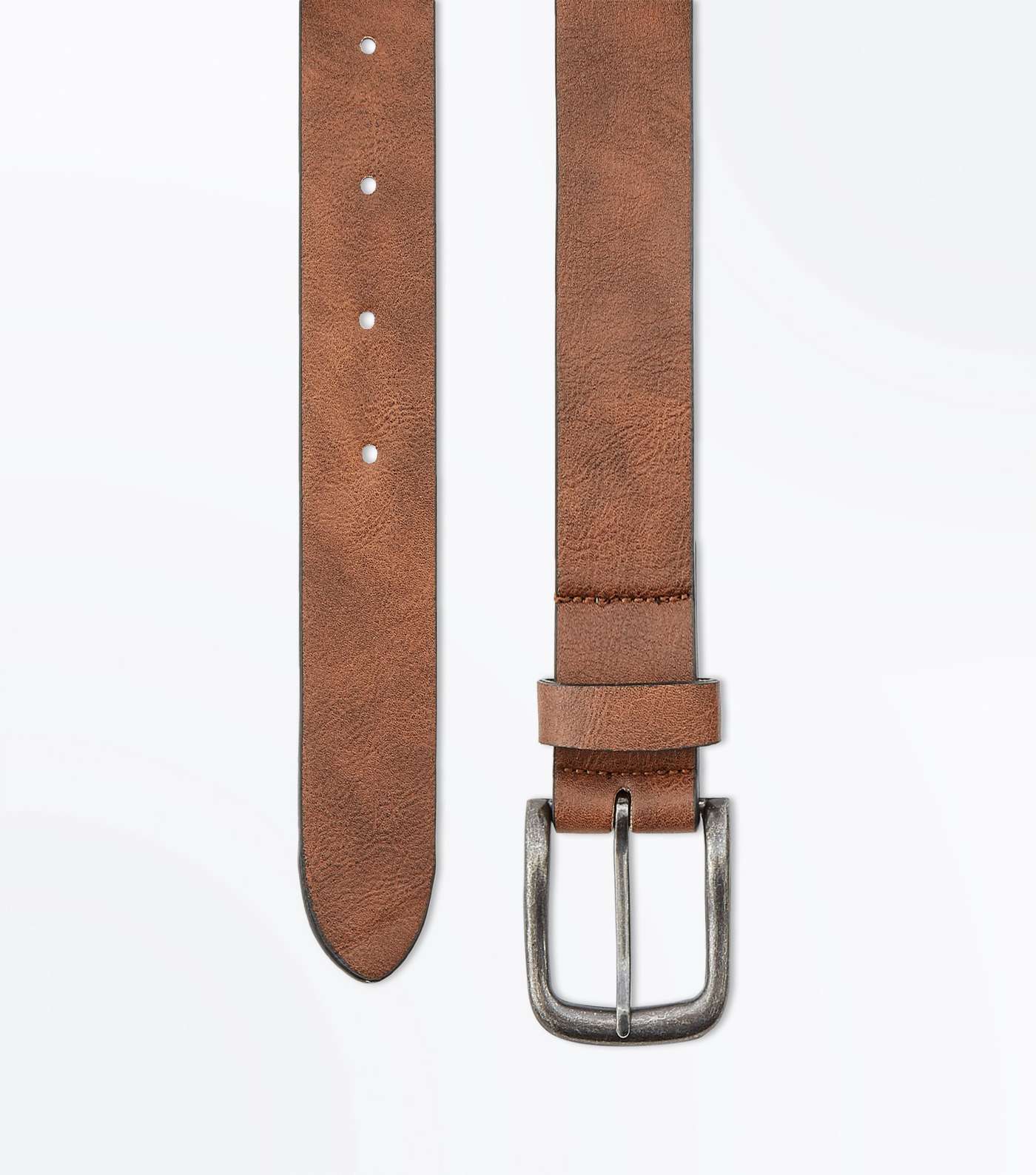 Brown Leather-Look Jeans Belt