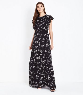 frill sleeve maxi dress