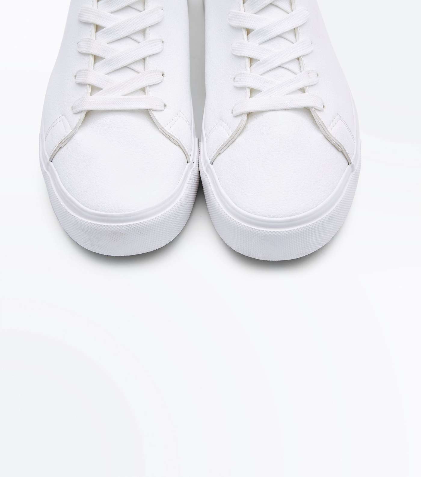 White Low Top Trainers Image 4