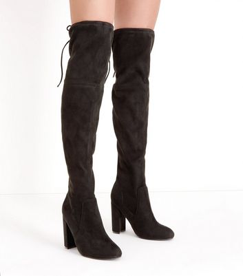 blocs Look noires à en Cuissardes suédine talons New SxHCqxvwP