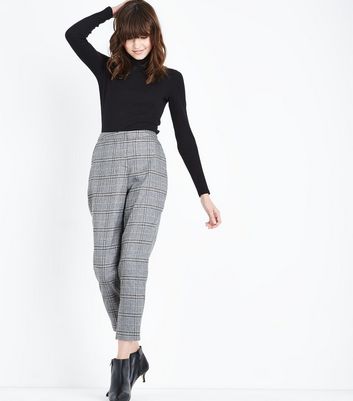 grey check skinny trousers womens