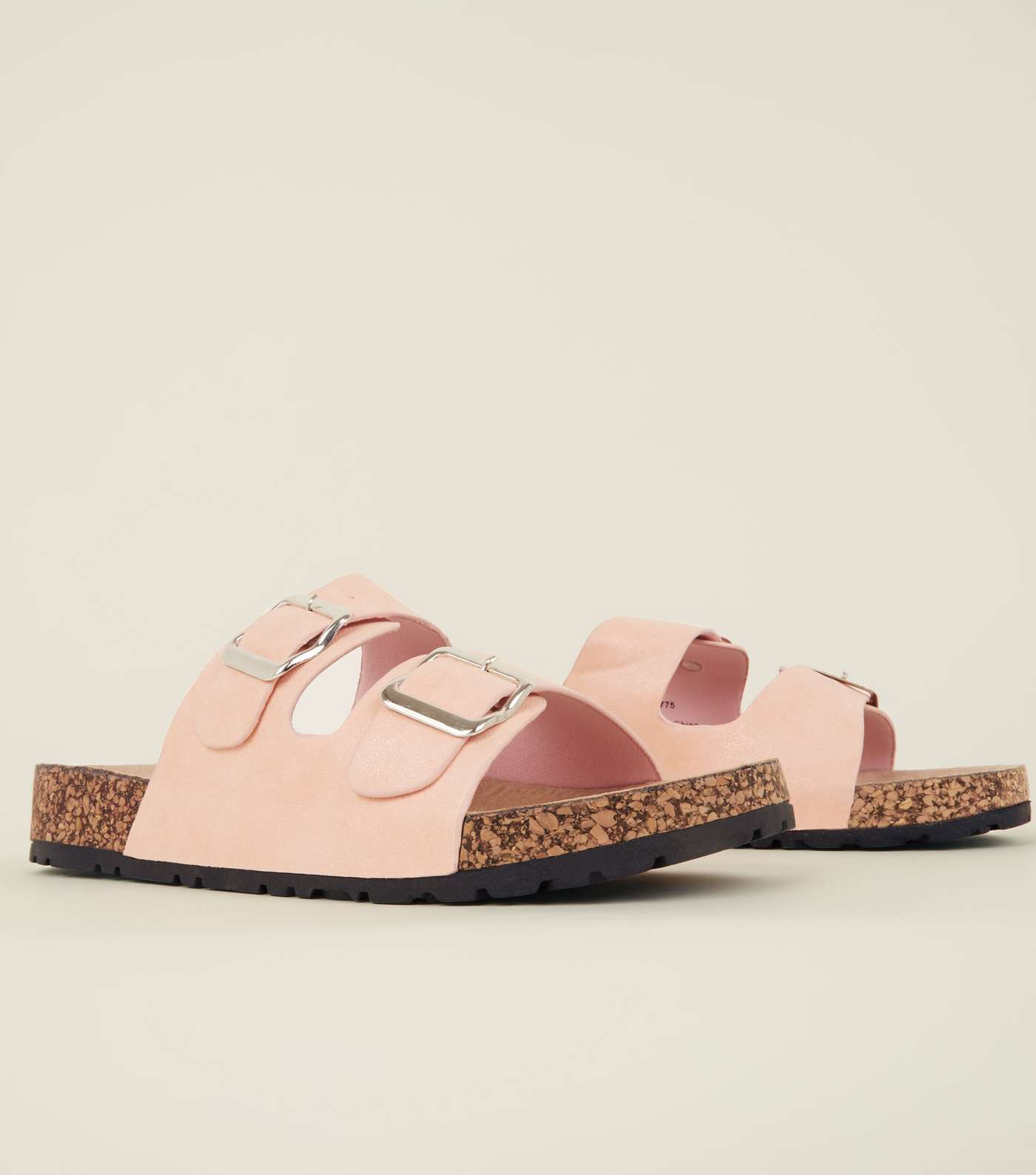 Pink Double Buckle Strap Footbed Sandals Image 3