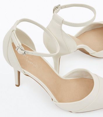 White Comfort Flex Ankle Strap Pointed 
