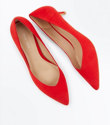 Red kitten heel on sale sandals