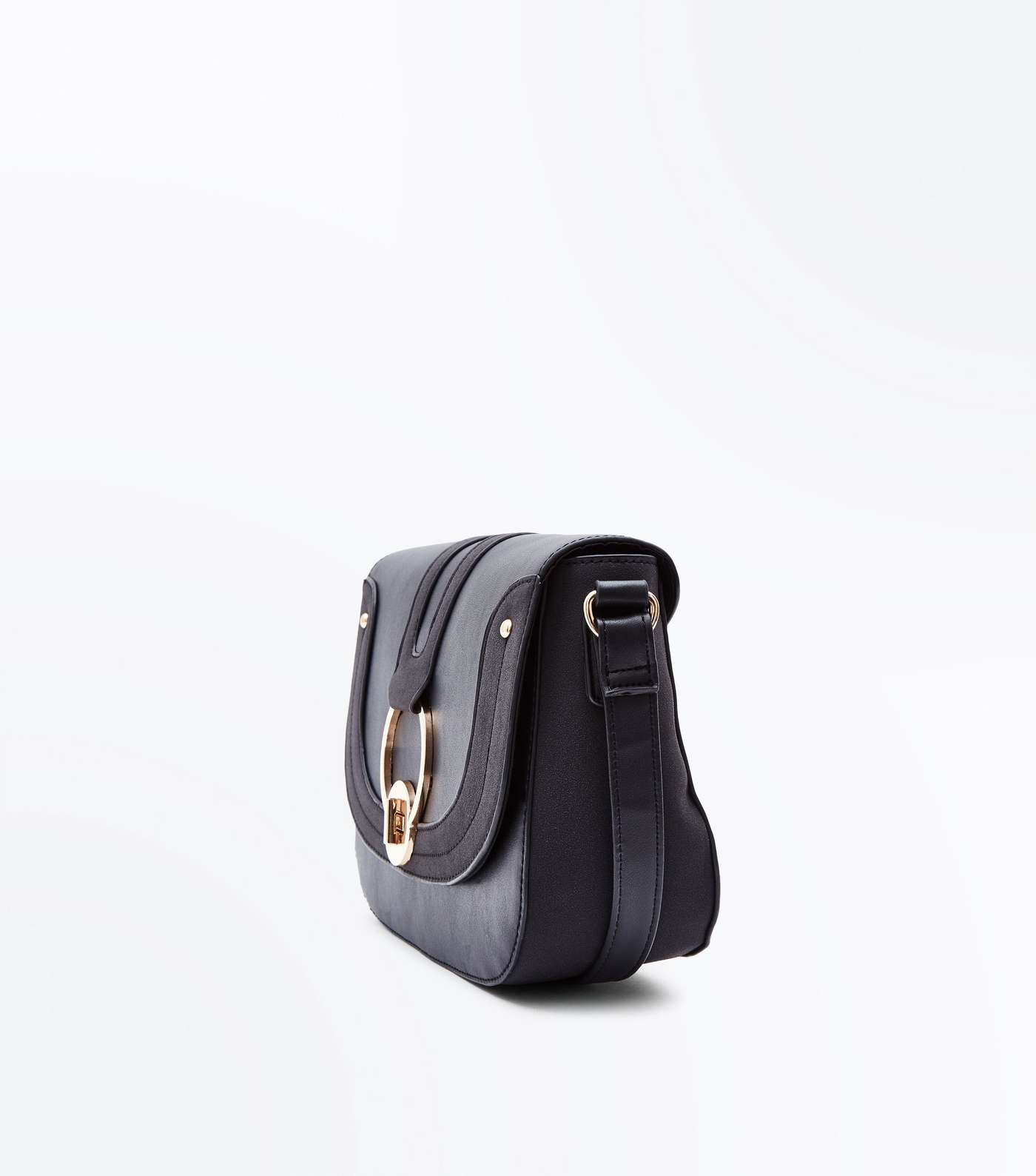 Black Circle Lock Shoulder Bag Image 4