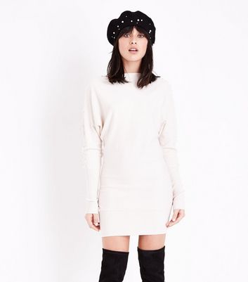 new look cream jumper dress