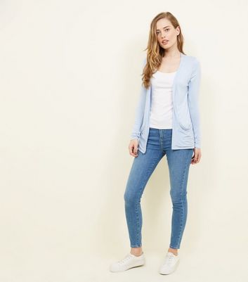 pale blue longline cardigan