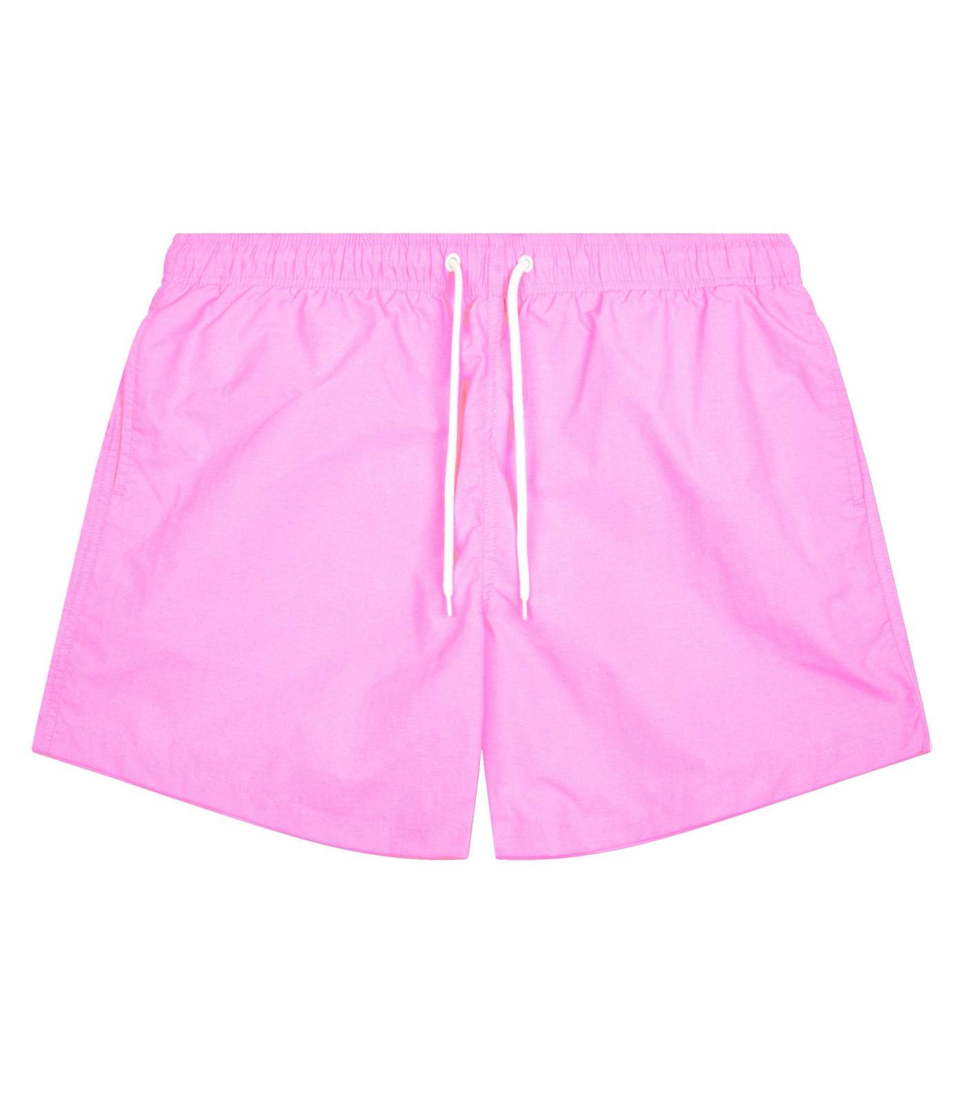 Neon Pink Drawstring Swim Shorts Image 4