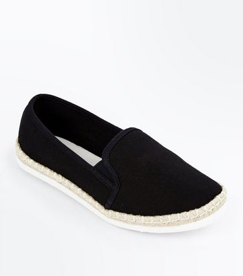 black slip on espadrilles