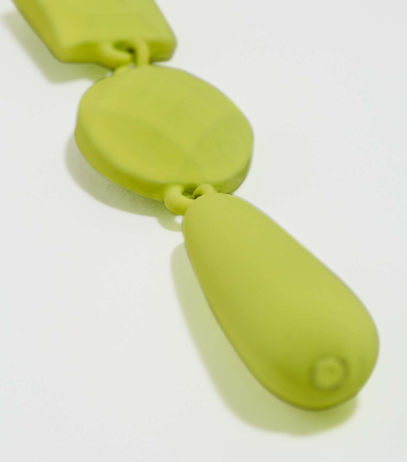 Lime Green Coated Stone Drop Earrings Image 3