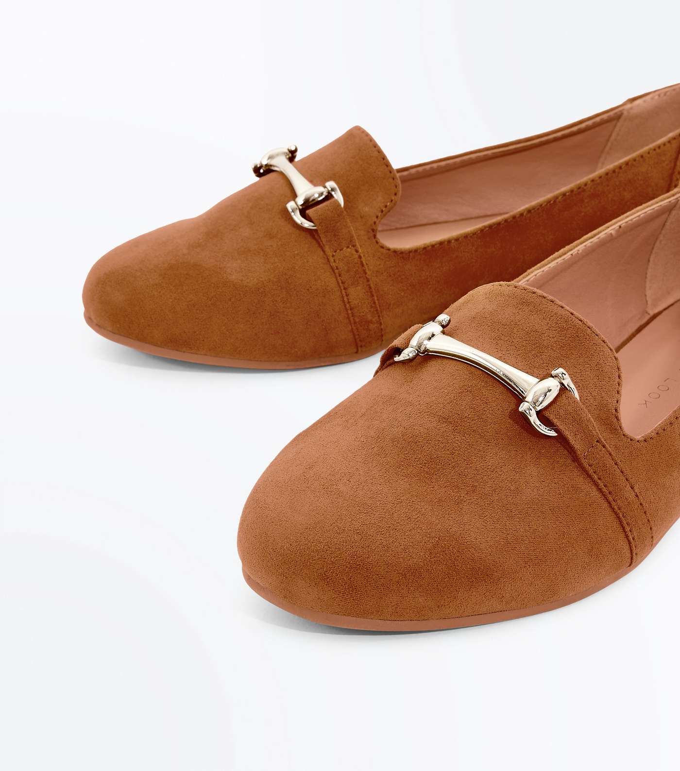 Girls Tan Bar Front Loafers Image 4