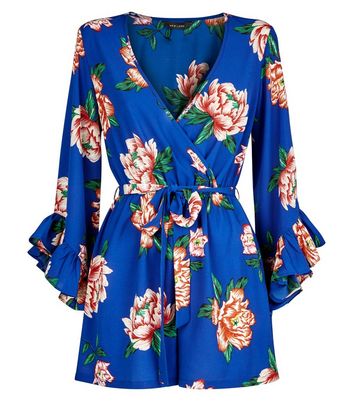 new look blue playsuit