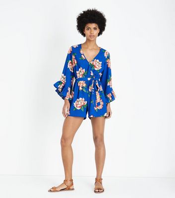 new look blue playsuit