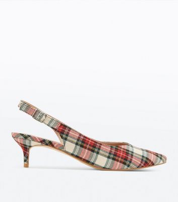 tartan kitten heel boots