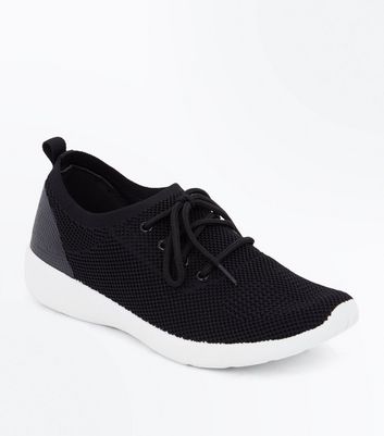 black knitted trainers
