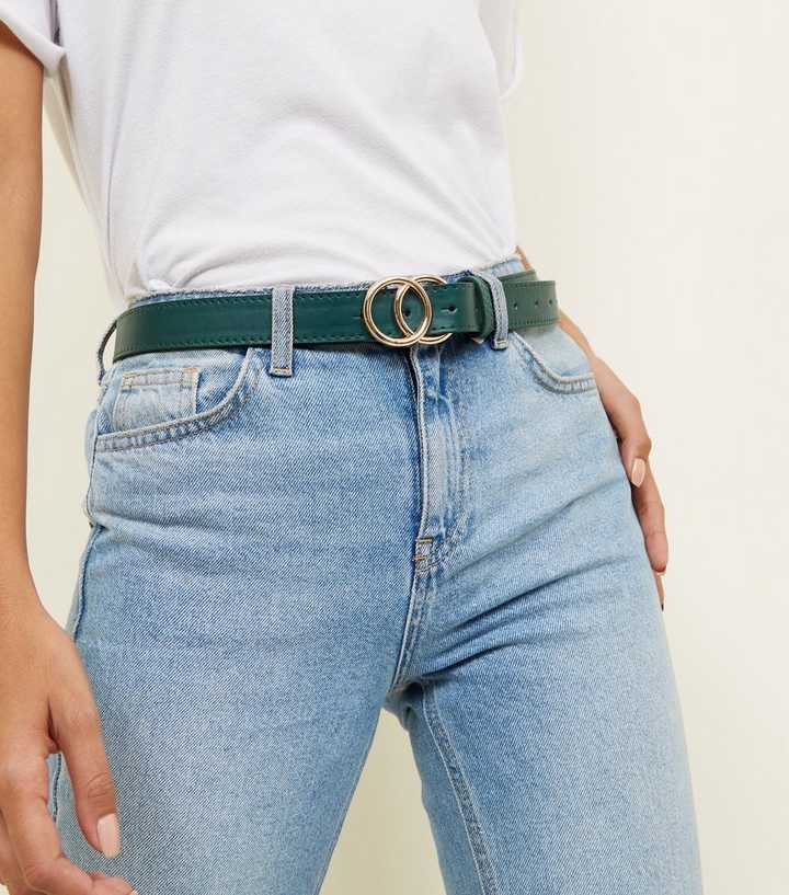 Dark Green Circle Trim Belt