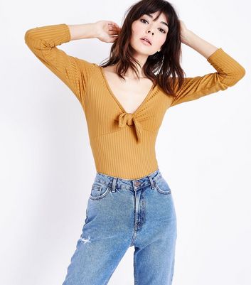 new look mustard bodysuit