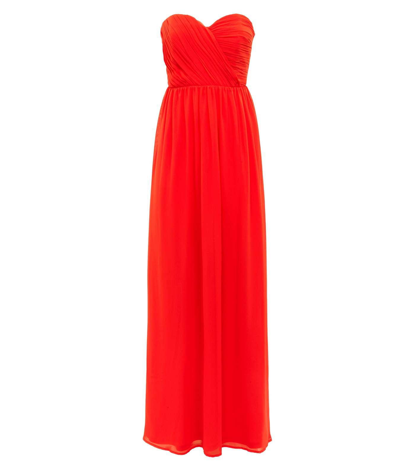 Red Chiffon Strapless Maxi Dress Image 3