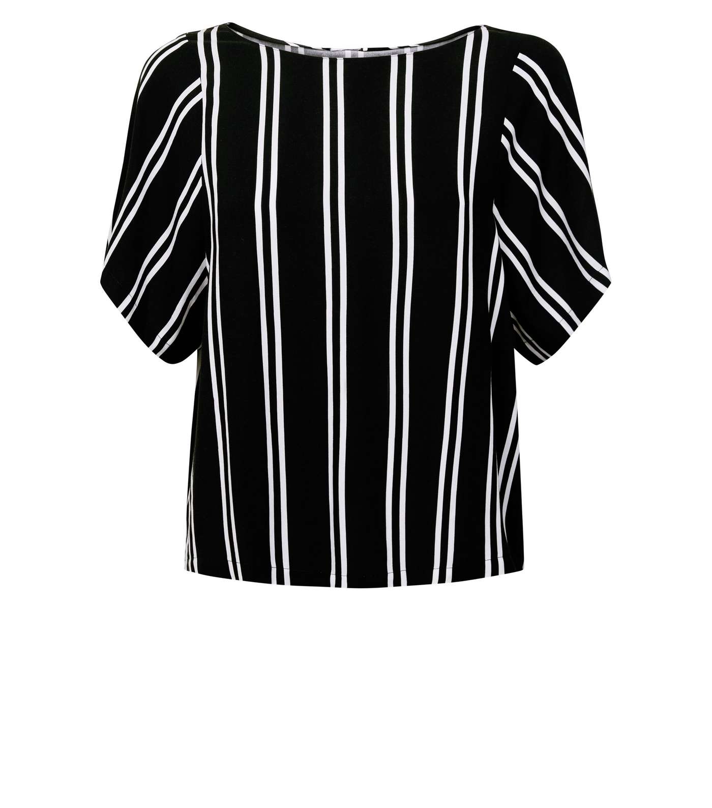 JDY Black Stripe Woven T-Shirt  Image 4