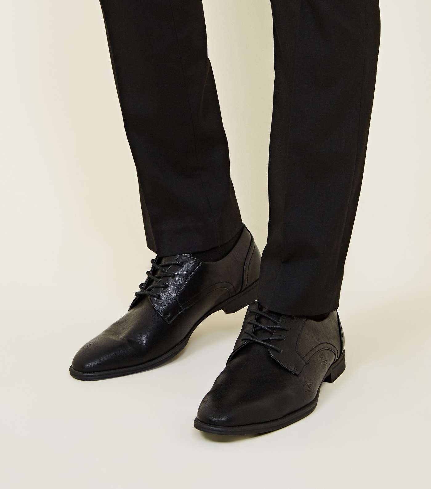 Black Leather-Look Formal Shoes