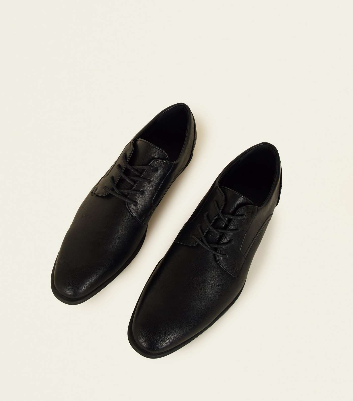Black Leather-Look Formal Shoes Image 3