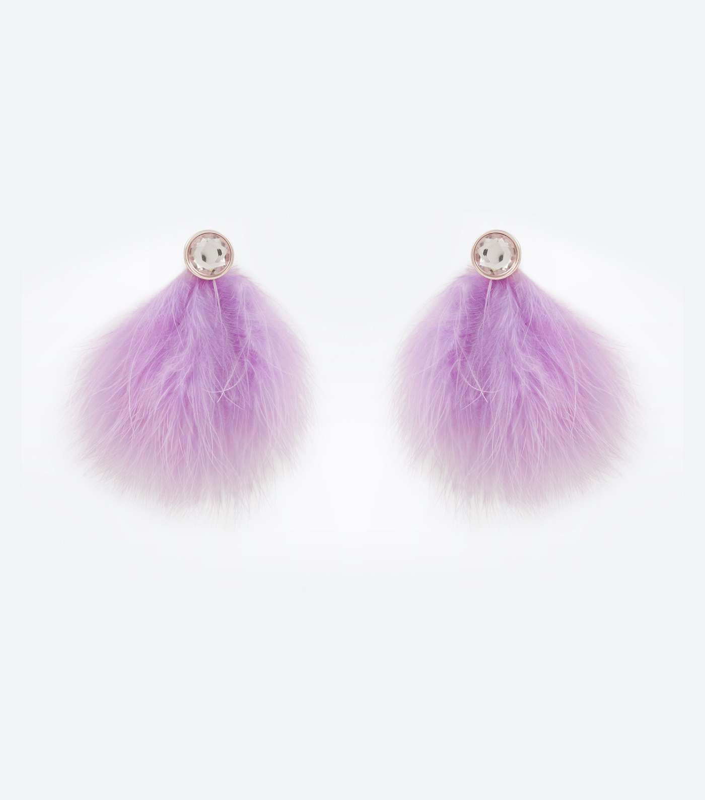 Lilac Feather Drop Earrings