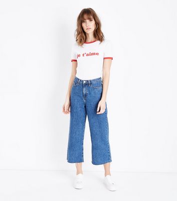 White Je T'Aime Slogan Ringer T-Shirt | New Look