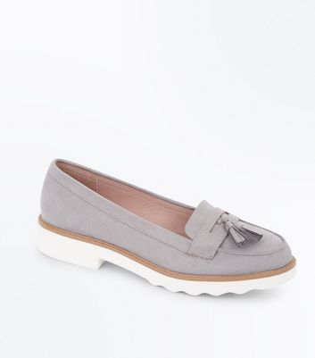 grey loafers womens