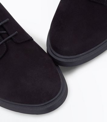 Black Suedette Lace Up Shoes | New Look