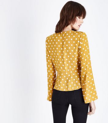 mustard spotty blouse